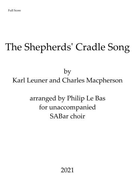 The Shepherds' Cradle Song (SABar) (arr. Philip Le Bas)