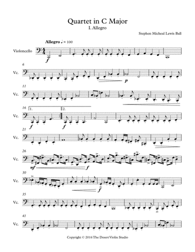 String Quartet in C Major Cello