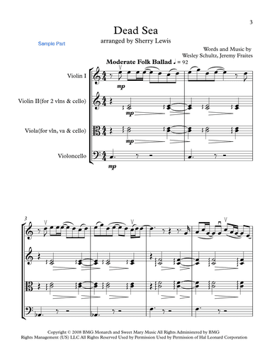 Dead Sea (arr. Sherry Lewis Publishing)