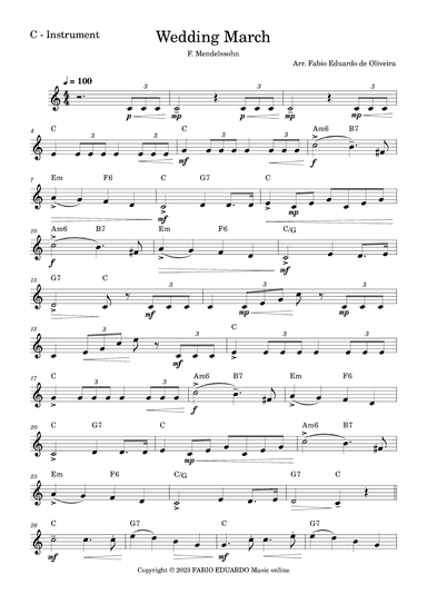 Wedding March (Mendelssohn) (arr. Fabio Eduardo de Oliveira)