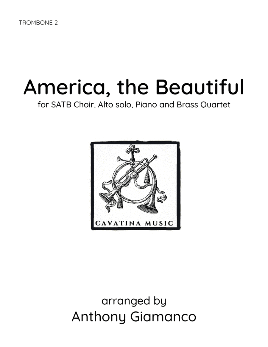 AMERICA, THE BEAUTIFUL - Trombone 2 part (arr. Anthony Giamanco)