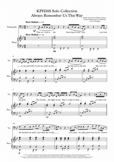 Always Remember Us This Way (arr. Kevin P Holdgate)