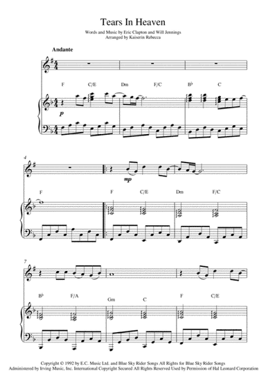 Tears In Heaven (arr. Kaiserin Rebecca)