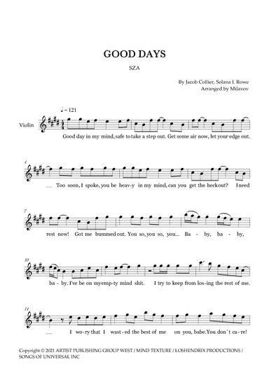 Good Days (arr. Milanov)
