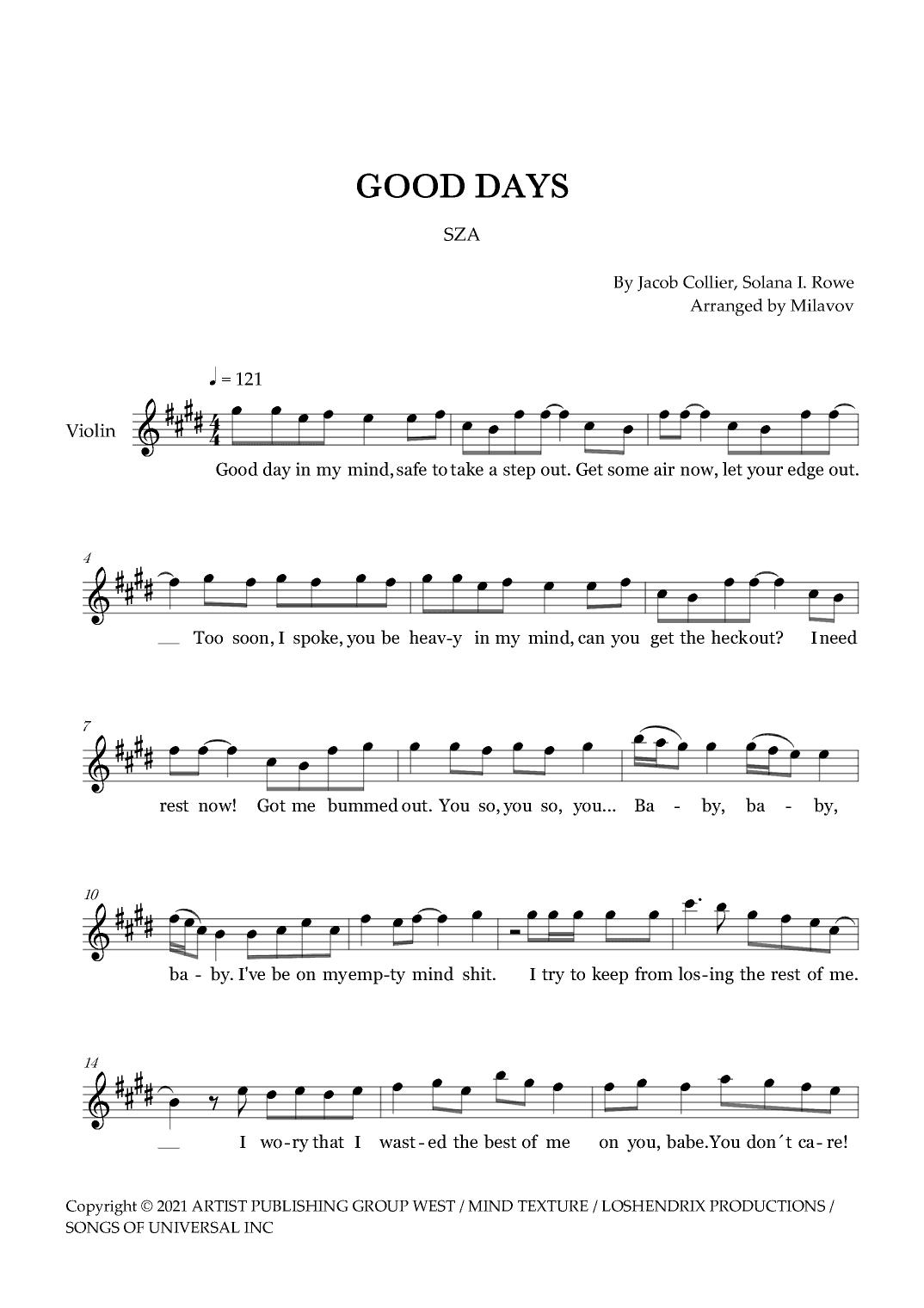 Good Days (arr. Milanov)