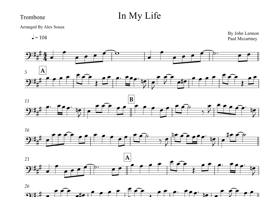 In My Life (arr. Alex Souza)