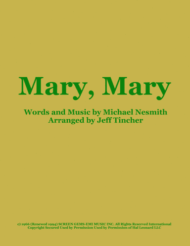 Mary, Mary (arr. Jeff Tincher)