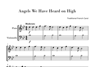 Angels We Have Heard on High (Easy Flute and Cello Duo) (arr. Gisele Sant'Ana)