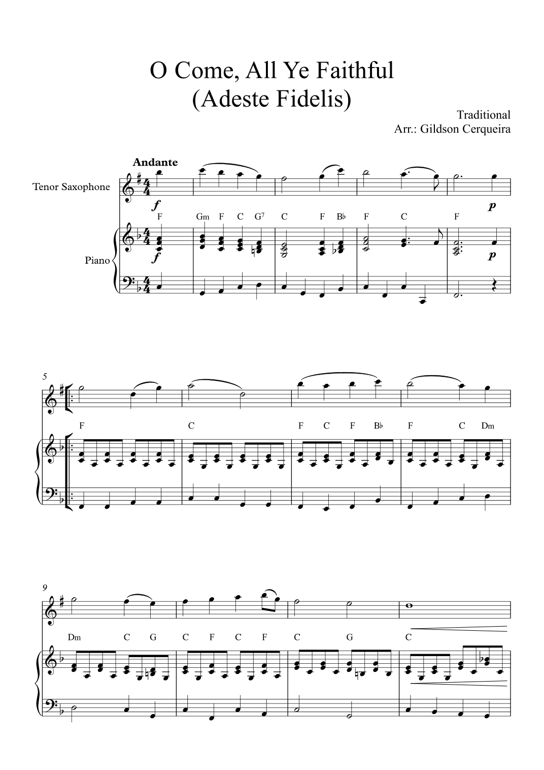 O Come, All Ye Faithful (arr. Gildson Cerqueira)