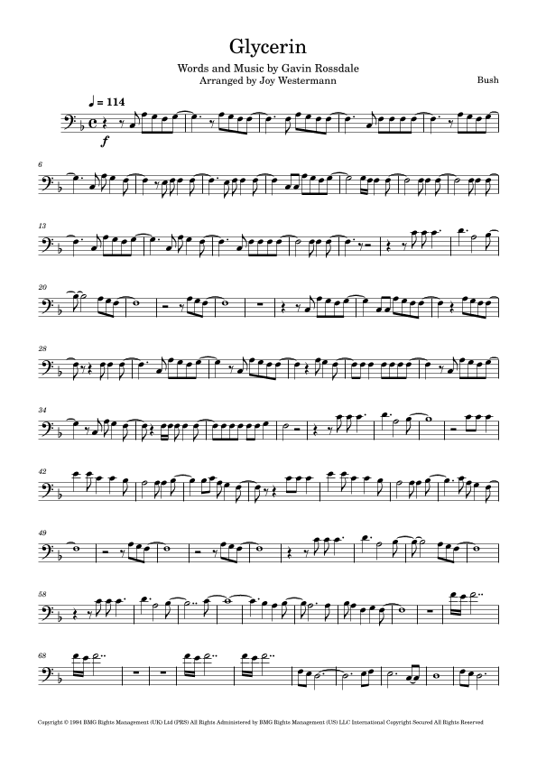 Glycerine (arr. Joy Westermann)