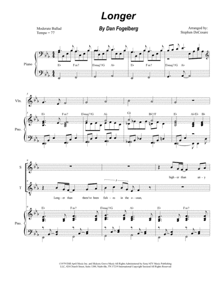 Longer (arr. Stephen DeCesare)