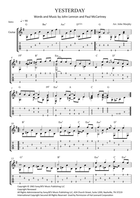 Yesterday (arr. John Murphy)