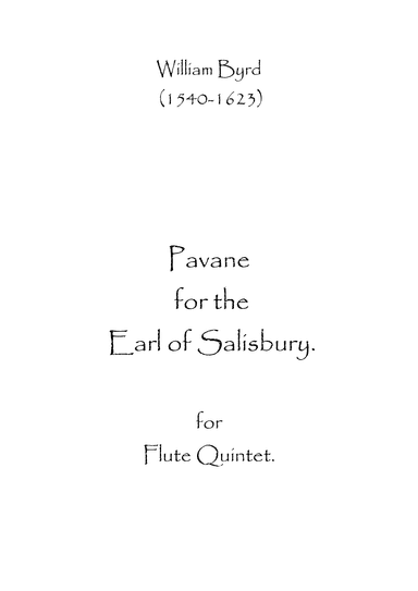 Pavane for the Earl of Salisbury (arr. Spencer Bundy)