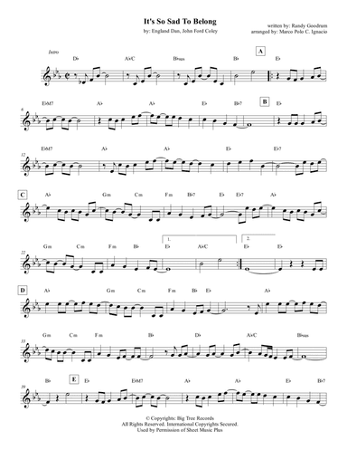 It's Sad To Belong (arr. Marco Polo C. Ignacio)