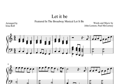 Let It Be (arr. Irina Rolf)