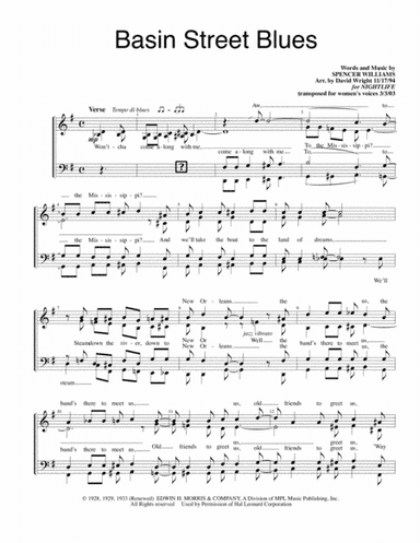 Basin Street Blues (arr. David Wright)