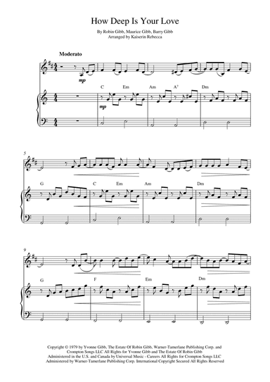 How Deep Is Your Love (arr. Kaiserin Rebecca)