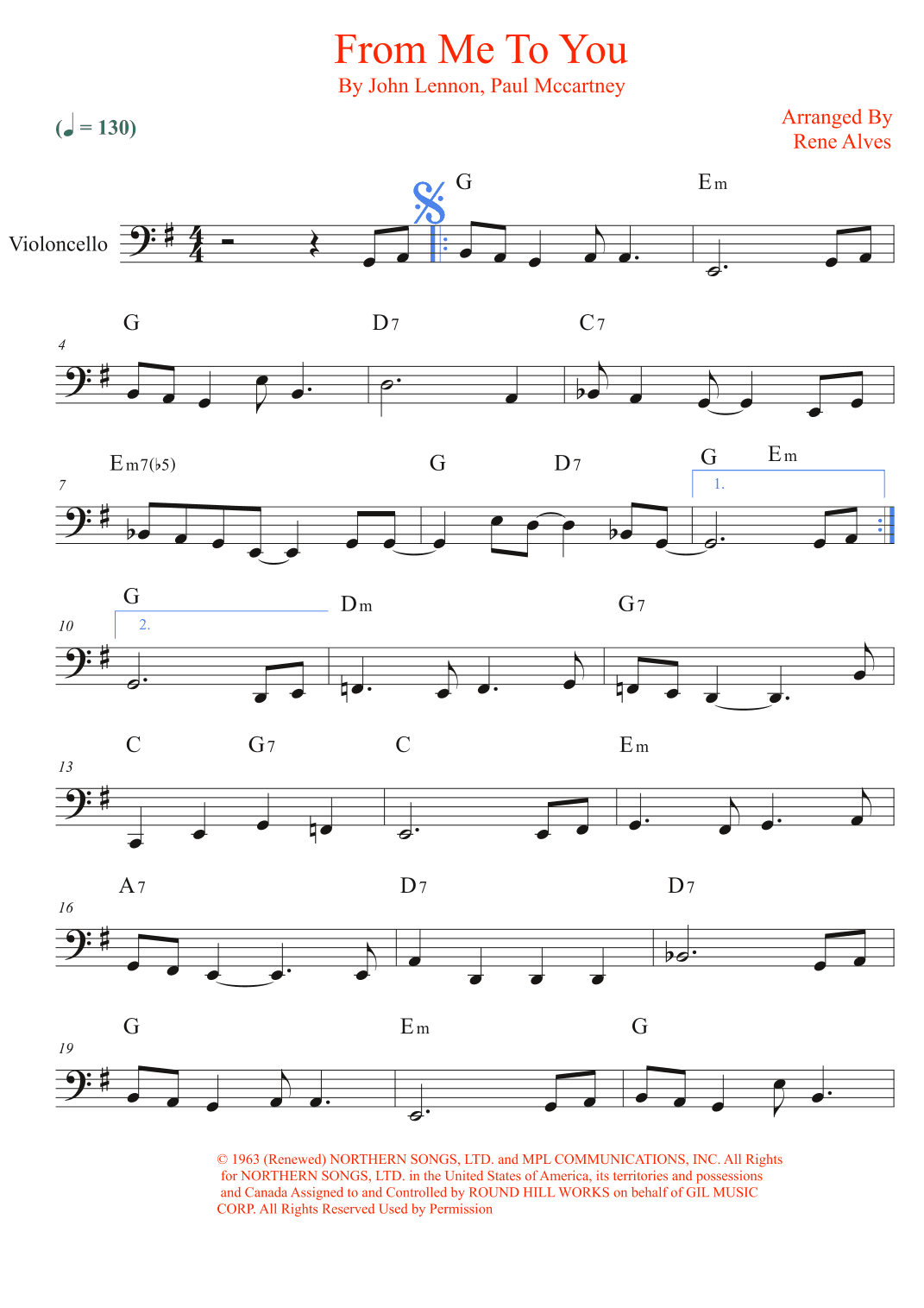 From Me To You (arr. Rene Alves)