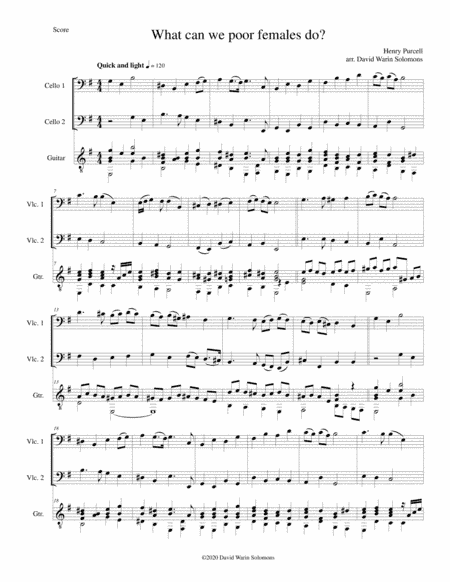 What can we poor females do, for 2 cellos and 1 guitar (arr. David Warin Solomons)