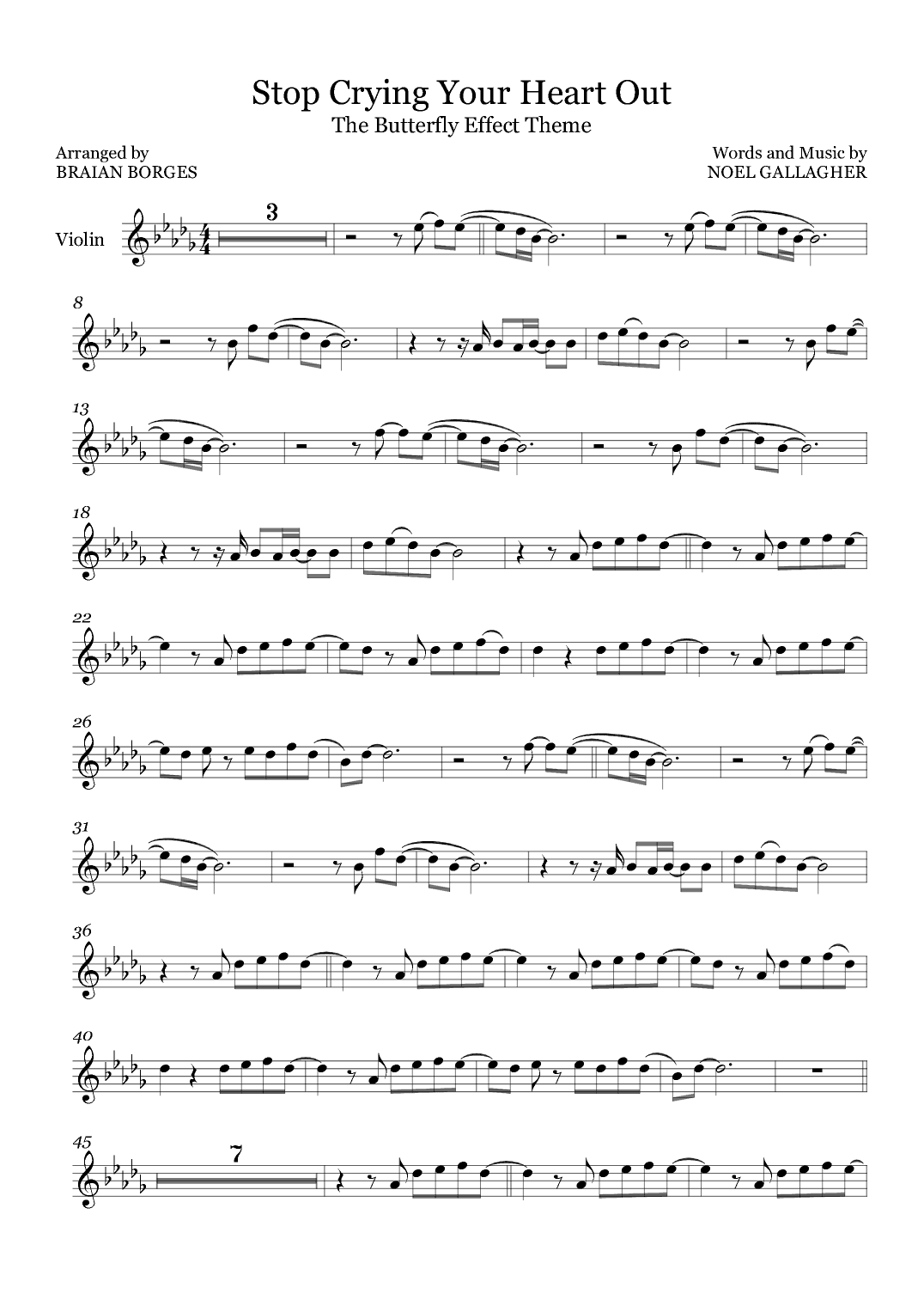 Stop Crying Your Heart Out (arr. Braian Borges)