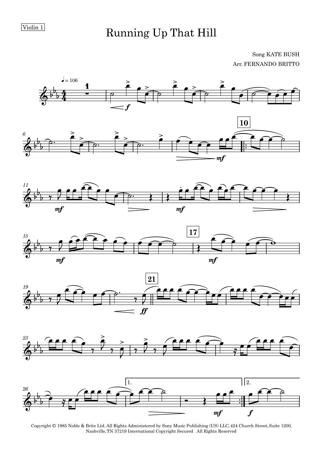 Running Up That Hill (arr. Fernando Britto)