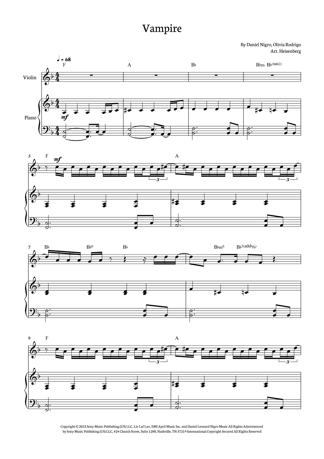 Vampire (arr. Heisenberg)