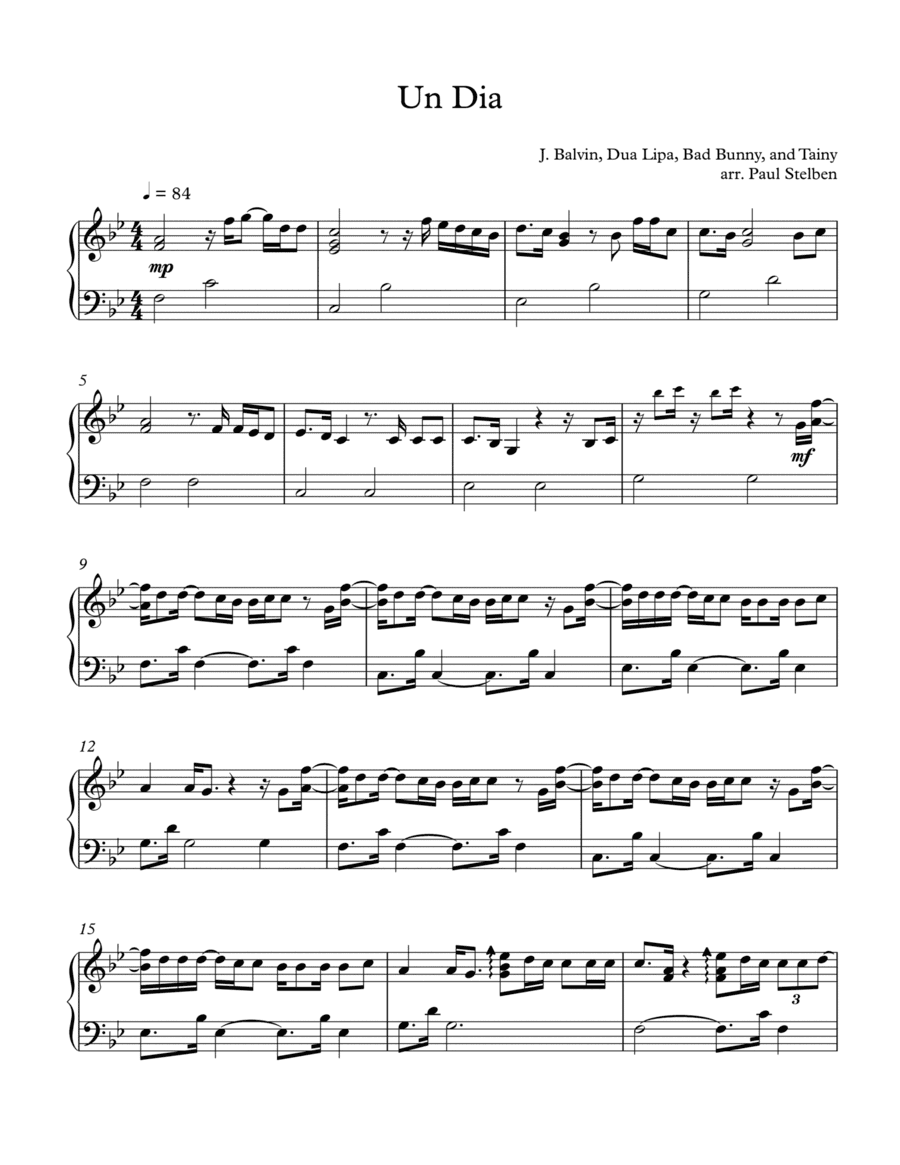 Un Dia (arr. Paul Stelben)