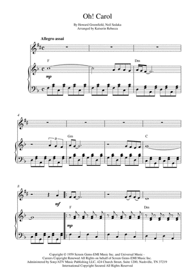 Oh! Carol (arr. Kaiserin Rebecca)