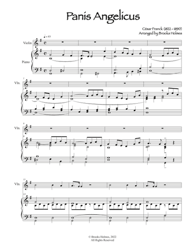 Panis Angelicus in G - Violin & Piano (arr. Brooks Holmes)