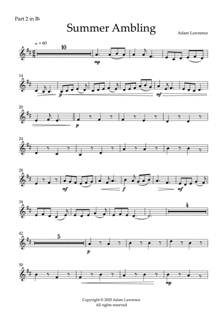 Summer Ambling - 4 Part Brass - PART 2 in Bb