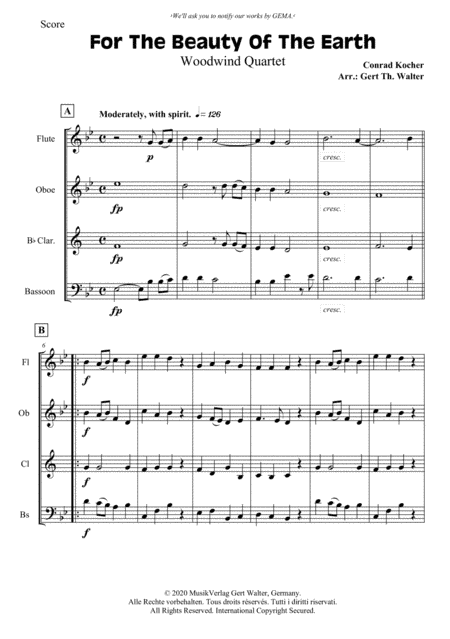 For The Beauty Of The Earth (arr. Gert Th. Walter)