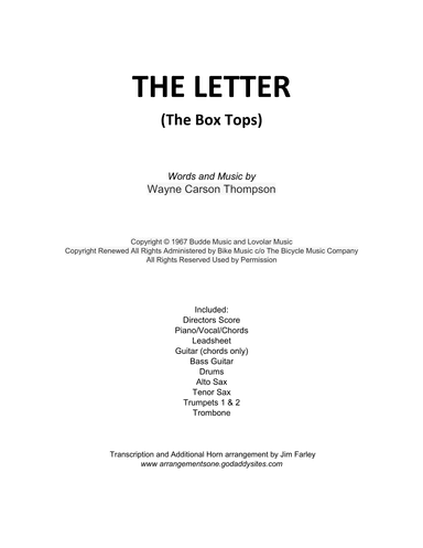The Letter (arr. Jim Farley)