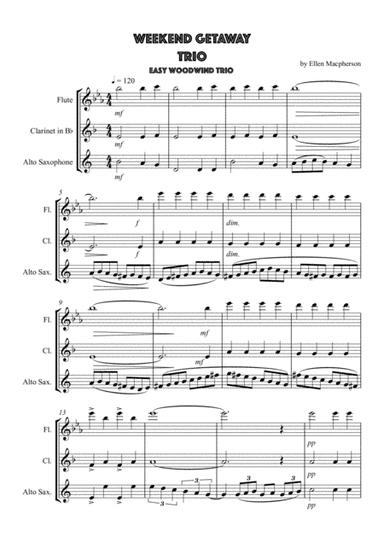 Weekend Getaway for Woodwind Trio (Flute, Clarinet and Alto Sax)