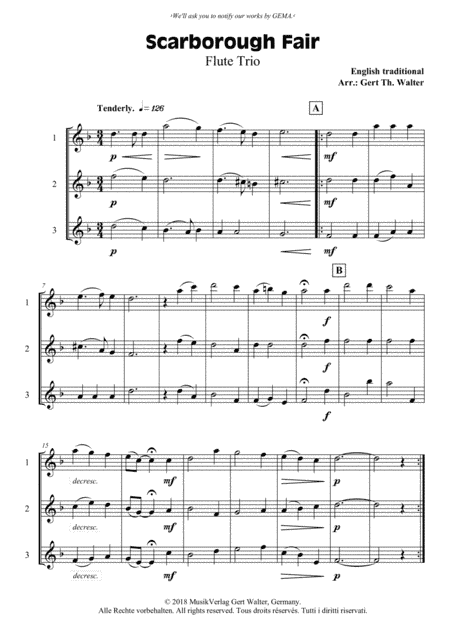 Scarborough Fair (arr. Gert Th. Walter)