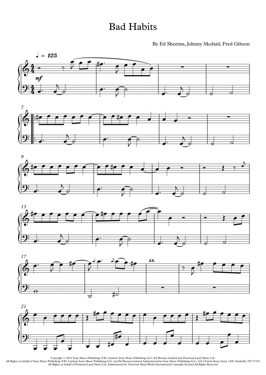 Bad Habits (arr. Fernanda Moura)
