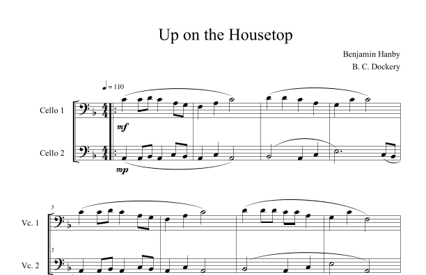 Up on the Housetop (Cello Duet) (arr. B. C. Dockery)