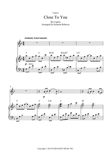 Close To You (arr. Kaiserin Rebecca)