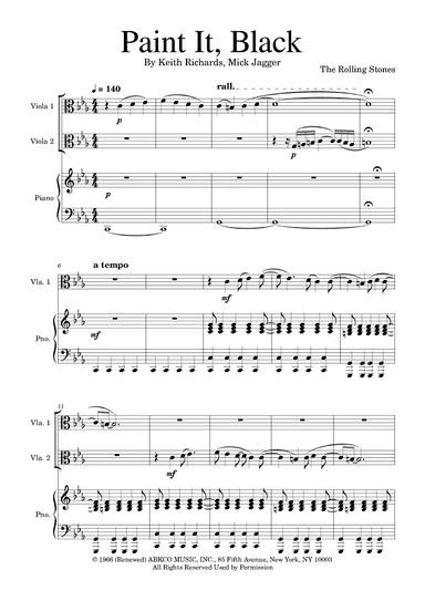 Paint It, Black (arr. Golden Skull Editions)