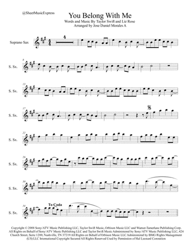 You Belong With Me (arr. Jose Daniel Morales A.)