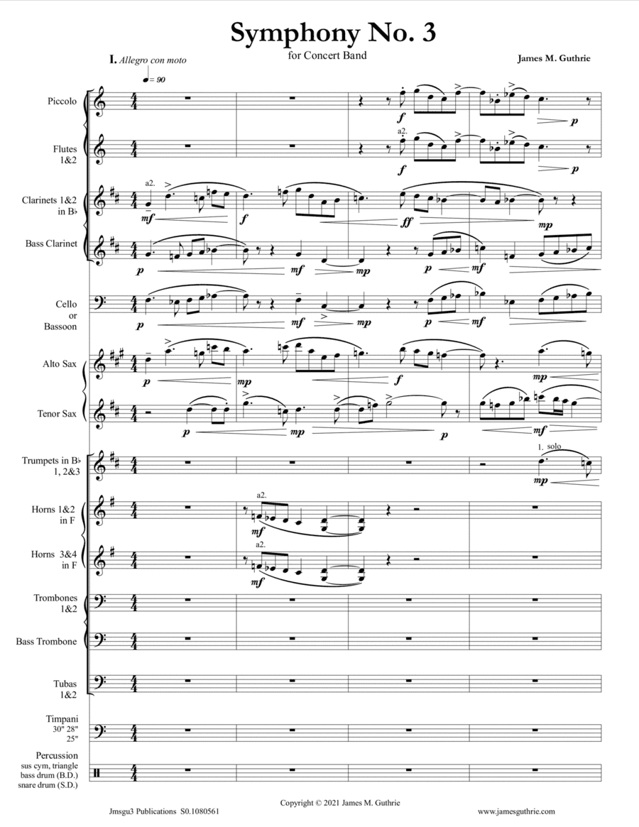 Guthrie: Symphony No. 3 for Concert Band