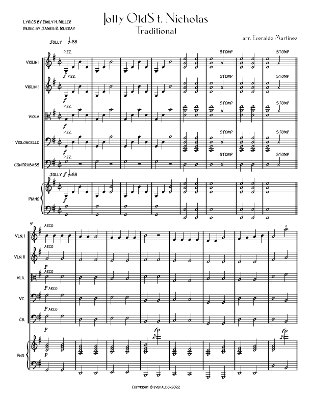 Jolly Old St. Nicholas (arr. Everaldo Martinez)