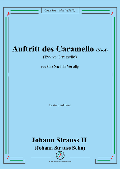 Johann Strauss II-Auftritt des Caramello(No.4:Evviva Caramello) (arr. OSM Press)