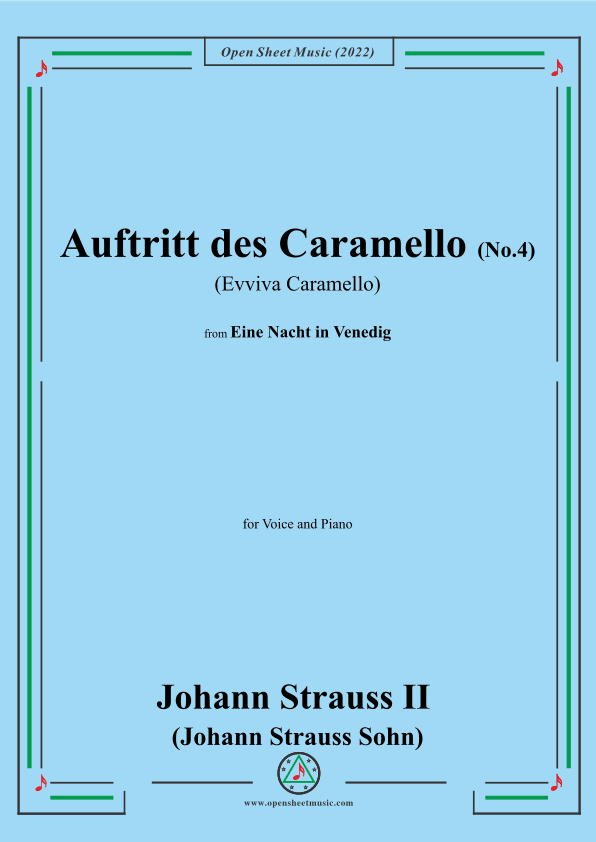 Johann Strauss II-Auftritt des Caramello(No.4:Evviva Caramello) (arr. OSM Press)