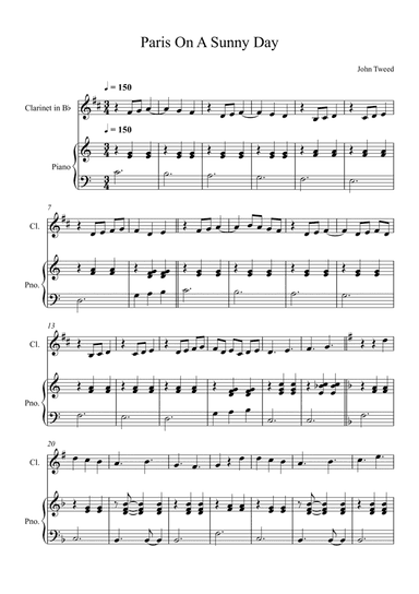 Paris On A Summer Day for Clarinet and Piano