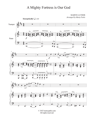 A Mighty Fortress is Our God (Trumpet-Piano) (arr. Marty Parks)