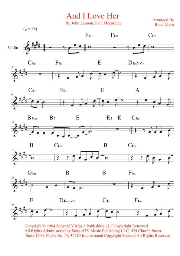And I Love Her (arr. Rene Alves)