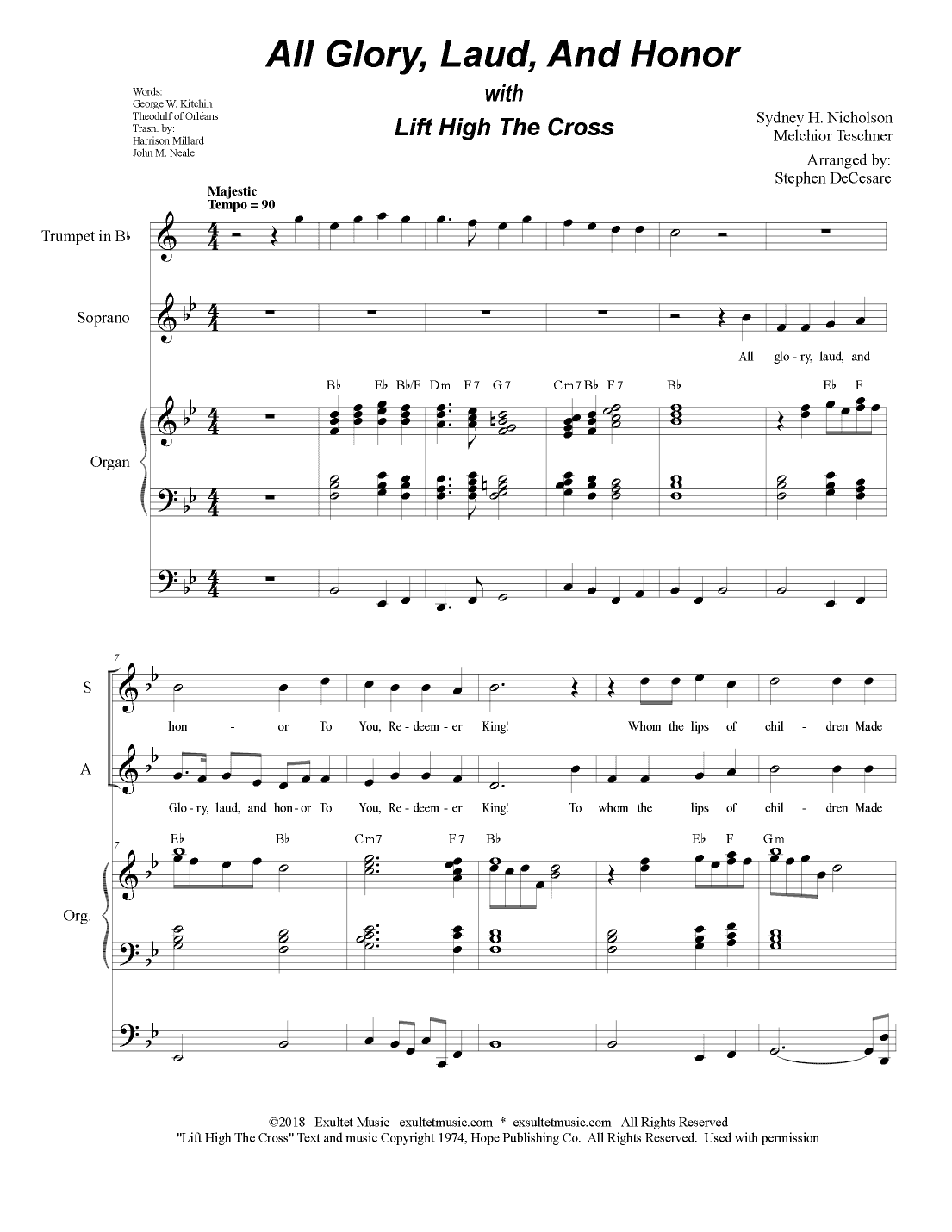 All Glory, Laud, And Honor (with "Lift High The Cross") (for 2-part choir - (SA) (arr. Stephen DeCesare)