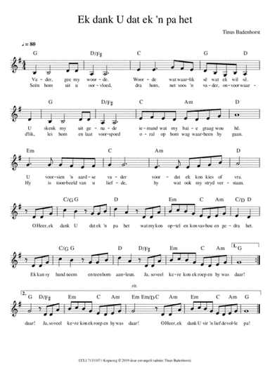 Ek dank U dat ek 'n pa het