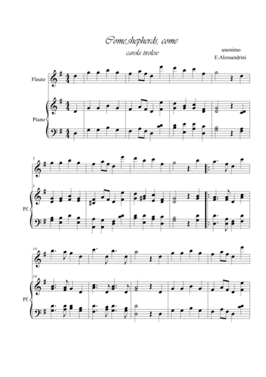Come shepherds, come. Flute and piano (arr. Ester Alessandrini)