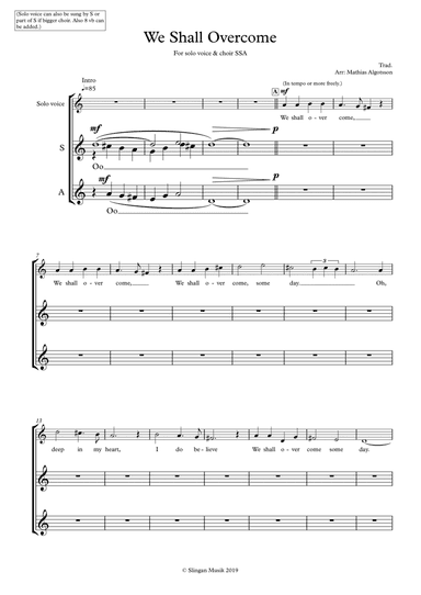 We Shall Overcome (arr. Mathias Algotsson)